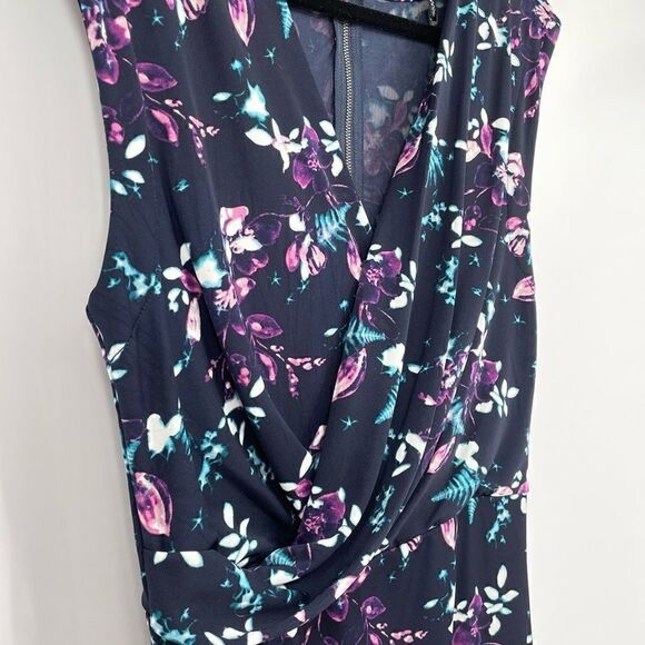 Robert Rodriguez Raven Floral VNeck Faux Wrap Midi A Line Dress - Picture 4 of 6